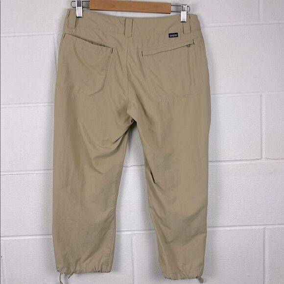 Patagonia women’s borderless ripstop tan capri pant hiking camping size 4 - Picture 4 of 5